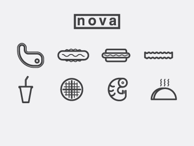 Nova cafeteria dine diner food icons pictograms