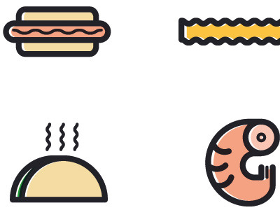 Food diner food icons