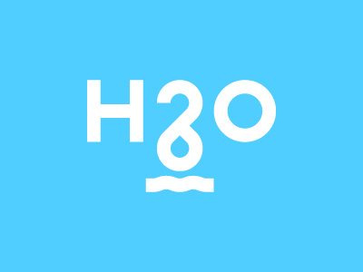H 2 O h2o logo logotype type typography water