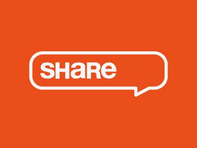 Share blog community fun logo logotipo logotype media orange share text