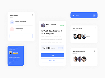 Job Manager | Mobile App Design app blue branding design flat mobile portfolio simple ui ux widget widgets