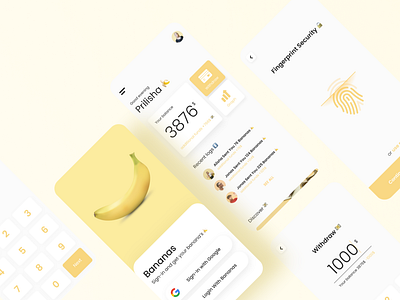 Bananas Fintech | Mobile Apps Design app branding design fintech flat food minimalism mobile portfolio simple ui yellow
