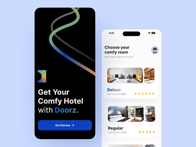 Doorz - Hotel Booking App app branding design flat minimalism simple ui