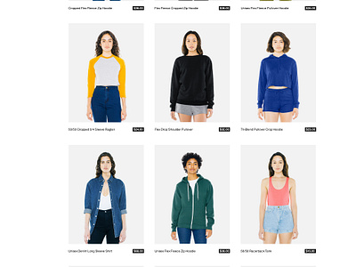 American Apparel case study - Product page by Nicolas Bonté on Dribbble