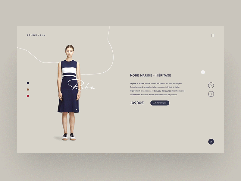 Armor Lux - Product detail animation dark ecommerce fashion gif minimal motion typography ui ux web web design