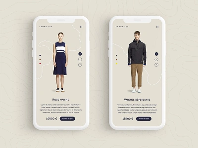 Armor Lux - mobile view ecommerce fashion light minimal mobile ui ux web web design