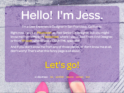 jessmhamilton.com redesign colorful personal site pink purple yellow