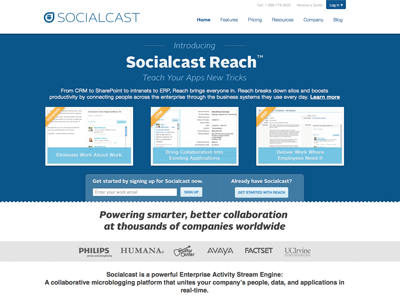 Socialcast Homepage (CSS/HTML)
