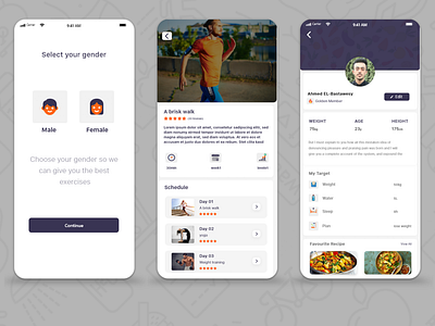 Fitness app by Ahmed El-Bastawesy on Dribbble