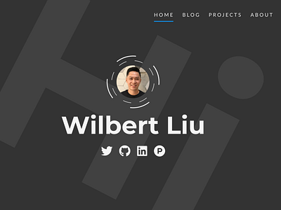 The upcoming https://wilbertliu.com dark design homepage ui web