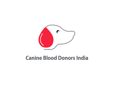 Canine Blood Donors India blood branding dog logo doggy donors flat icon illustration line lineart lineillustration logo