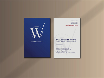 BC für Futurist Andy Walker branding buisness card businesscard design gradient logo typography watermark
