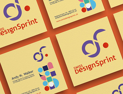 Business Card for "Swiss Design Sprint" branding buisness card businesscard colorful design design sprint illustration logo moocards typography