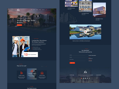 Construction Landing Page - Architect architect architecture building clean construction construction creative home interior landing page morden realestate ui ux design web landing page