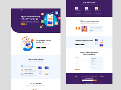 Apps Landing Page android app app app design app landing page app website design digital product landing page modern design sass landing ui design