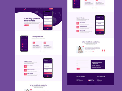 App Landing Page android app app design app website apps landing page landing page design modern design sass landing ui design