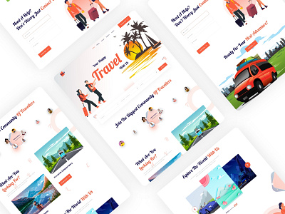 Travel landing page adventure clean design destination illustration landing page travel travel agency travel landing page trip ui design vacation