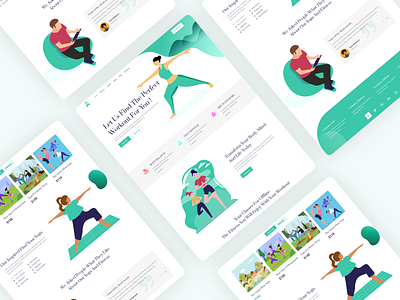 Yoga - Yoga landing page creative fitness illustration ui design web design yoga yoga app yoga landing page yoga pose yoga studio