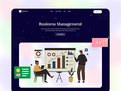 Business Management landing page agency clean creative homepage illustration landing page ui design web design