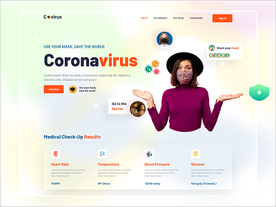 Coronavirus landing page website