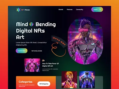 NFT Landing page art clean crypto cryptoart design landing page nft nftart nftartwork nftcollection nftcollector nftgames nftgiveaway nfts nftstories ui ux web webdesign website