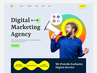 Digital Marketing Agency agency clean creative design digital agency landing page marketing marketing agency ui ui design web webpages website