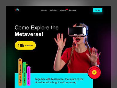 Website design: Metaverse landing page ui