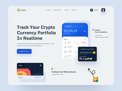 Website design: Crypto Currency landing page binance bitcoin blockchain coin crypto crypto currency crypto wallet crypto website cryptocurrency exchange investment landing page trading ui uiux wallet web webdesign webpage website