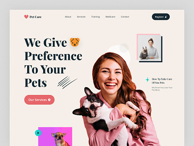 Website Design:  Petcare Landing Page