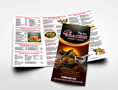 Trifold Menu brochure design graphic design menu restaurent