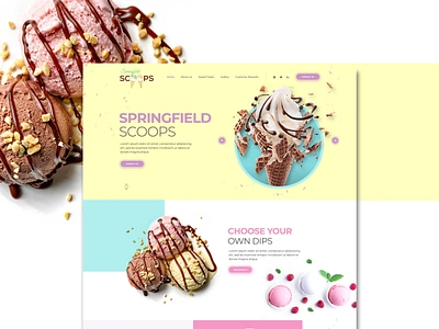 Springfield Scoops graphic design landing page ui web