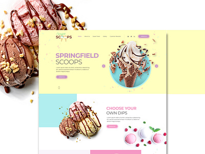 Springfield Scoops graphic design landing page ui web