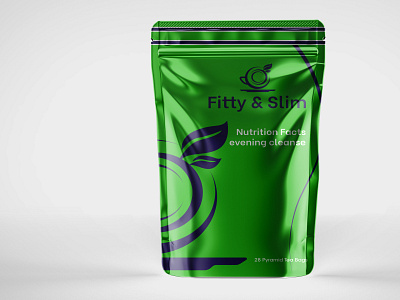 Fitty & Slim branding design tea pouch