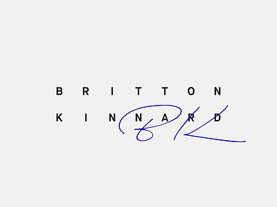 Britton Kinnard b bk k logo minimal signature typography