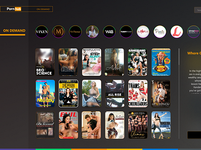 PornHub Redesign - On Demand app figma on demand pornhub redesign tv tv app ui