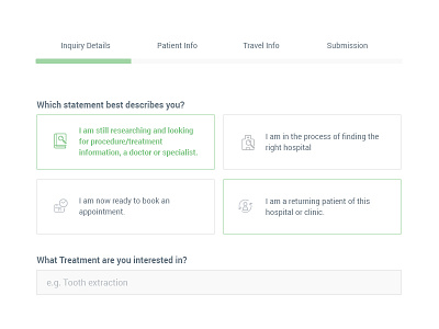 MEDtrip Statement Choices for Inquiry Form form inquiry option