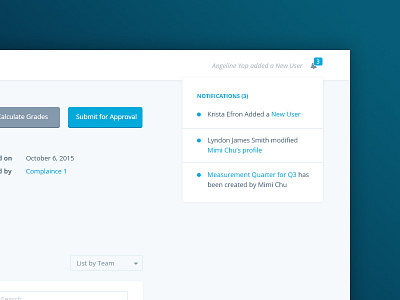 Notifications User Interface dashboard notification ui