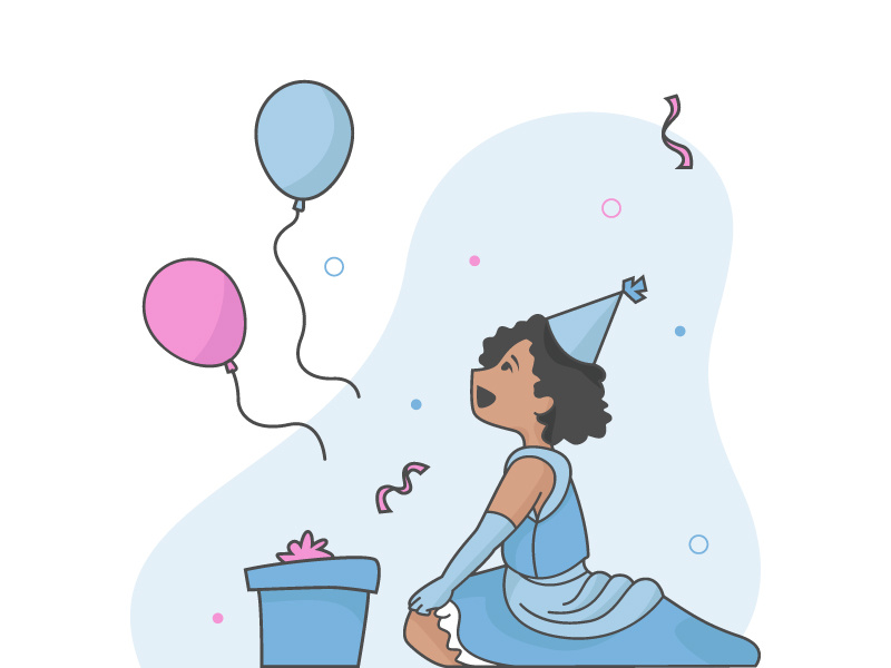 Illustration birthday gift kid child celebrate princess illustration