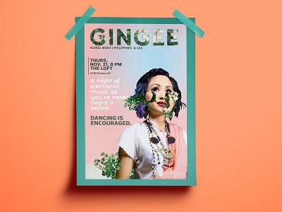 Print Poster | GINGEE event flyer indesign musician photo manipulation photoshop