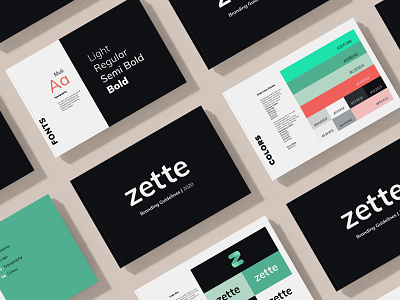 Preliminary Branding Guidelines | Zette Media branding and identity branding book branding concept branding guidelines color scheme logo design startup tech logo typogaphy