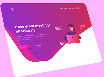 Landing page for video call web app. illustration uidesign uiux uxdesign webdesign