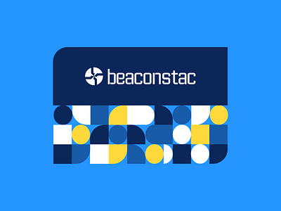 We are Beaconstac. beaconstac blue brand branding design floyd geometric geometry graphic design green illustration logo minimal mobstac pink qr qrcode shapes vector yellow