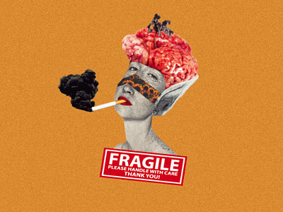 Fragile artwork collage illustration