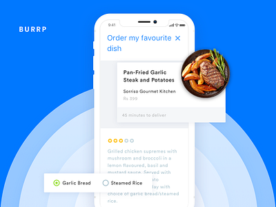 Food ordering with Voice animation food invite ios mobile music popular principle restuarant sketch ui ux
