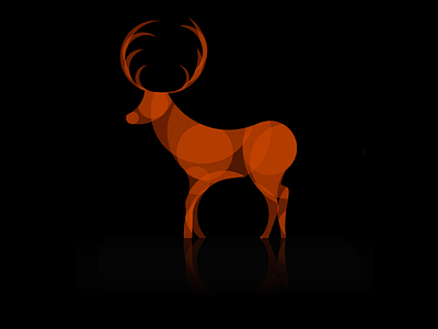 Deer for Logo Concept antlers circles deer icon illustrator logo reflection