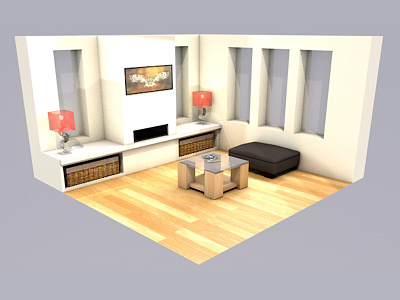 Isometric Living Room 3d c4d isometric living room