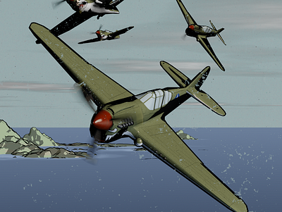 P-40 Warhawks 3d animation blender comic illustration npr shading