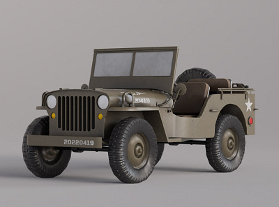 Willy Jeep 3d blender hard surface vehicle