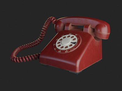 Retro Rotary Phone 3d blender hard surface retro