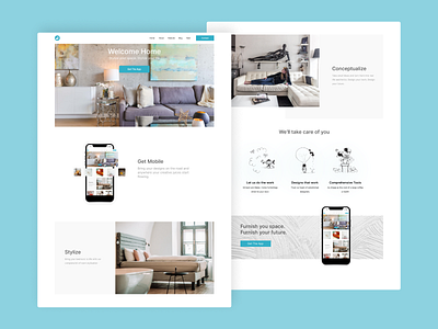 Home Furnishings Landing Page aesthetic architecture deailyui design furniture furniture app home homepage design interior design landing landingpage visual